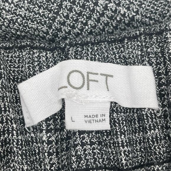 LOFT ANN TAYLOR Pants Size Large Pull On Taper Metallic Shimmer Plaid Holiday - Picture 4 of 11